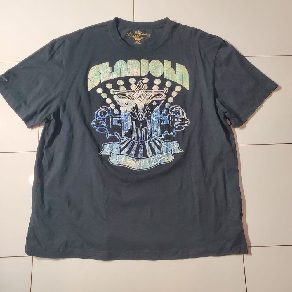 SEAN JOHN SHIRT BLACK SHORT SLEEVE COTTON SIZE 3X(RUNS SMALL 2X)